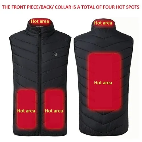 8/4 Areas Heated jacket Usb Smart Washable Heating Warm Vest Size