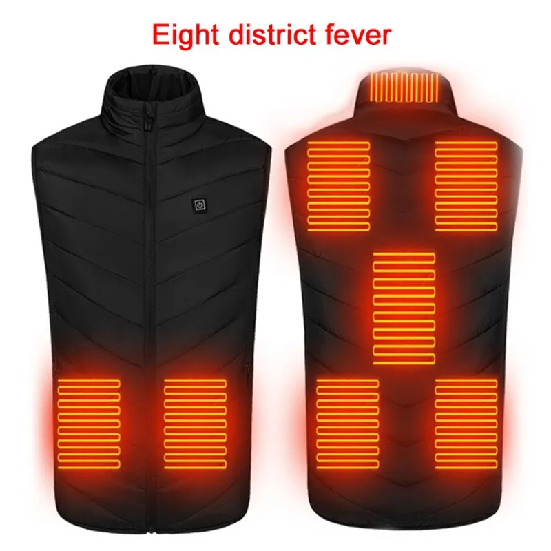 8/4 Areas Heated jacket Usb Smart Washable Heating Warm Vest Size