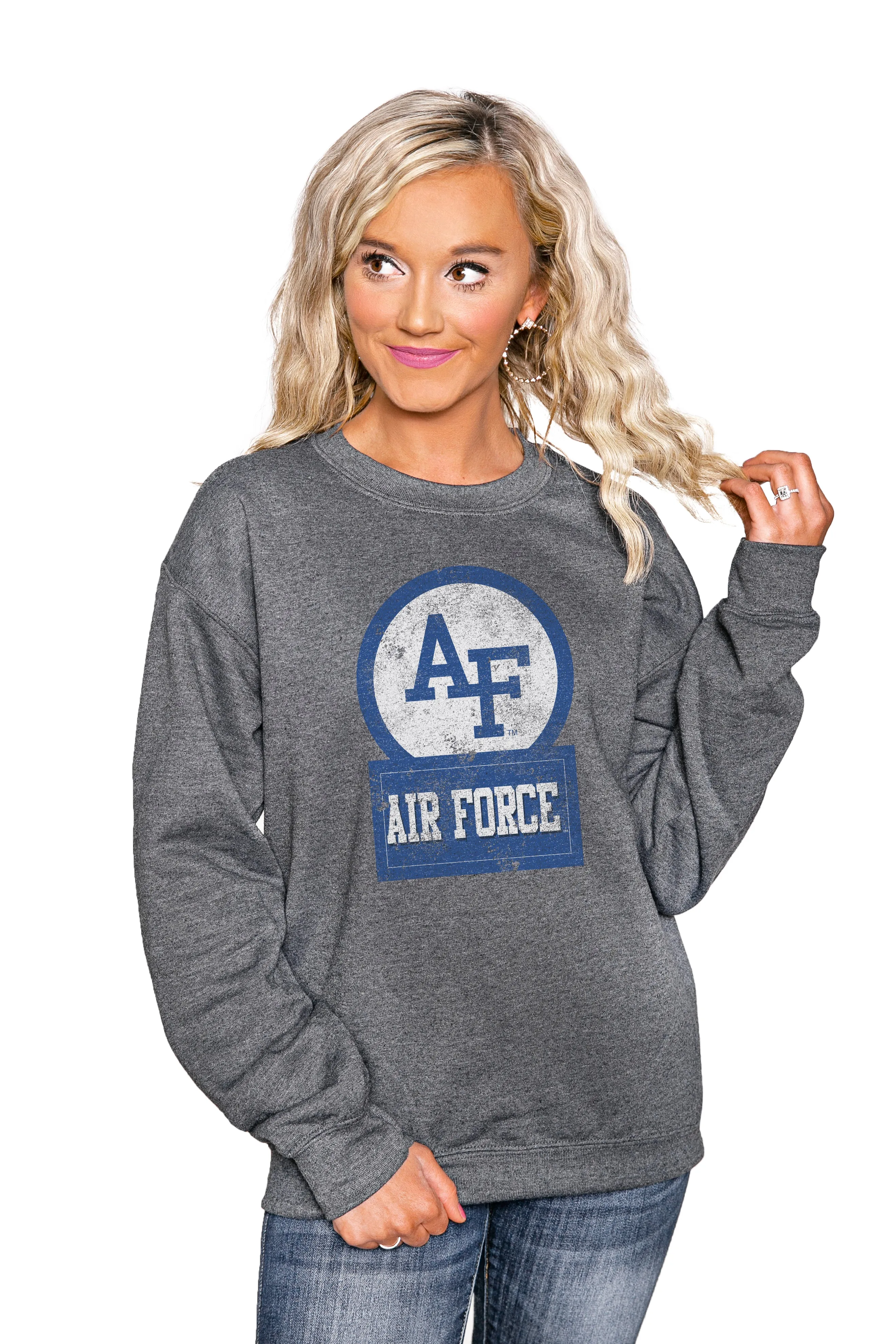 AIR FORCE FALCONS "GOOD VIBES" PERFECT CREW SWEATSHIRT