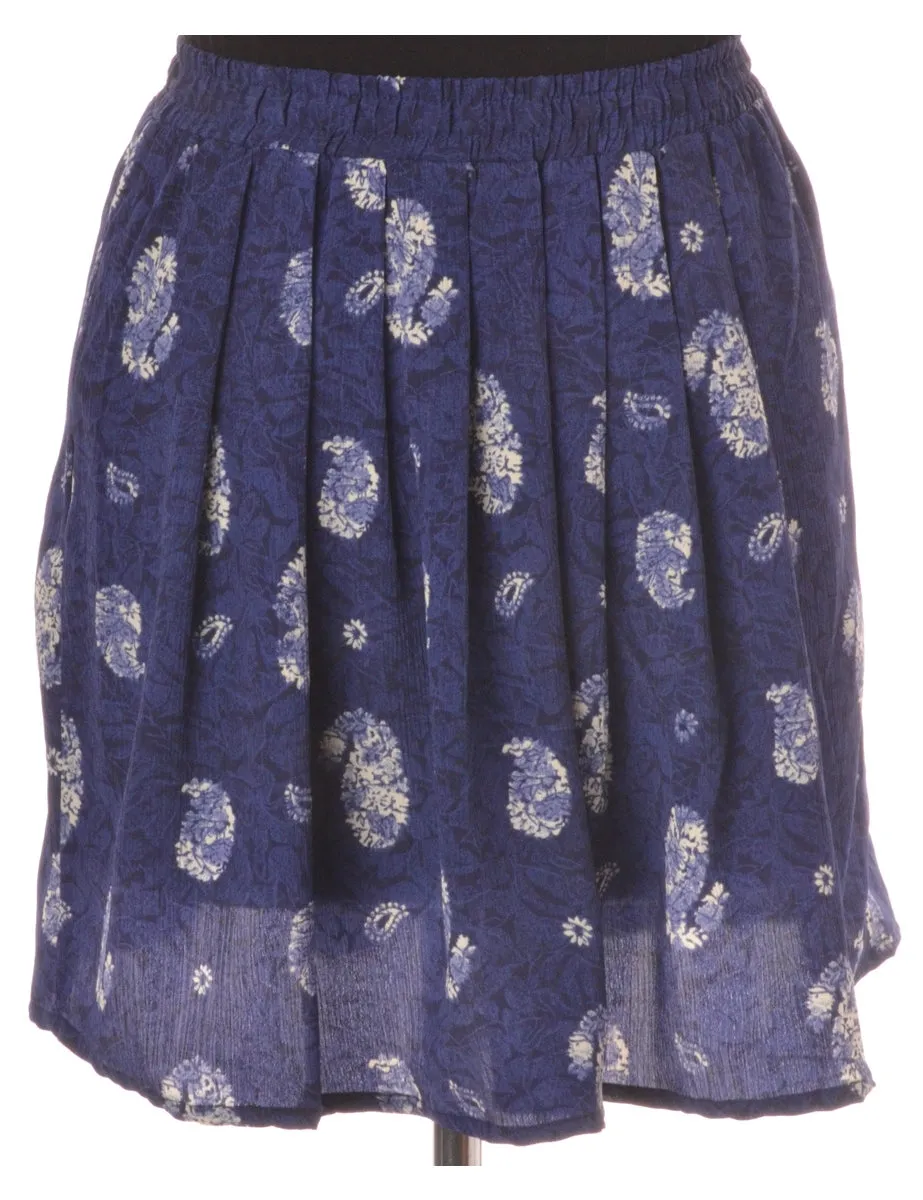 Beyond Retro Label Amy Short Skirt Navy With An Elasticized Back