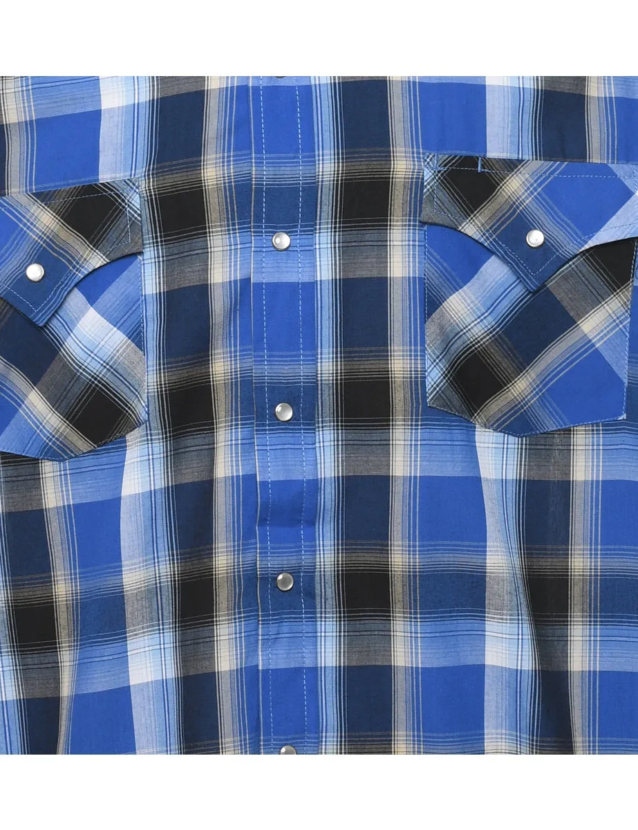 Blue & Black Classic Checked Shirt - XL