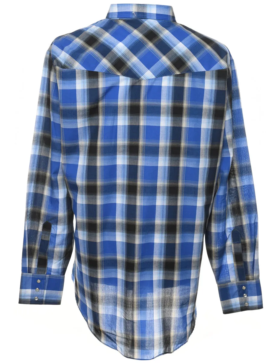 Blue & Black Classic Checked Shirt - XL