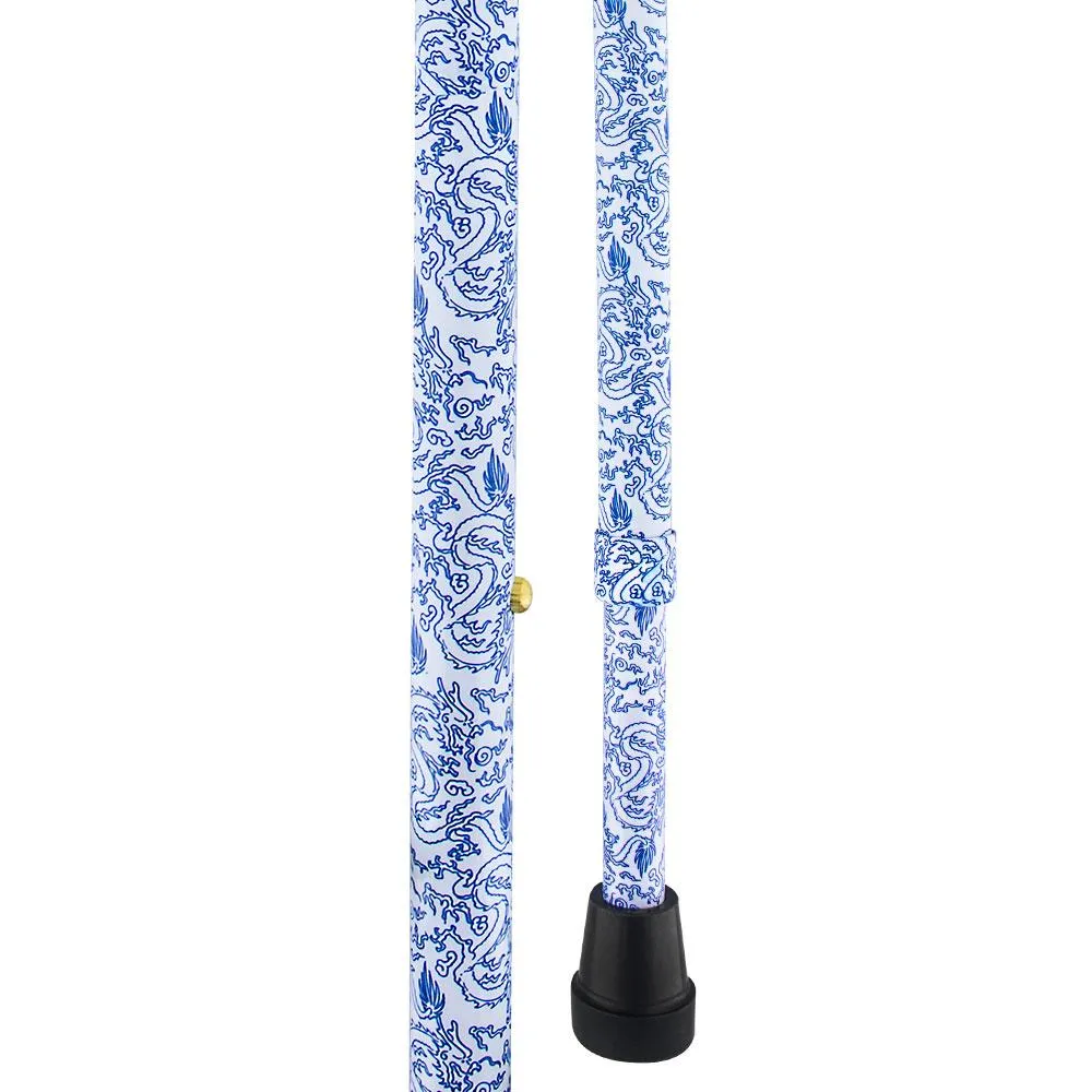 Blue Rain Designer Aluminum Convertible Quad Walking Cane with Comfort Grip - Adjustable Shaft