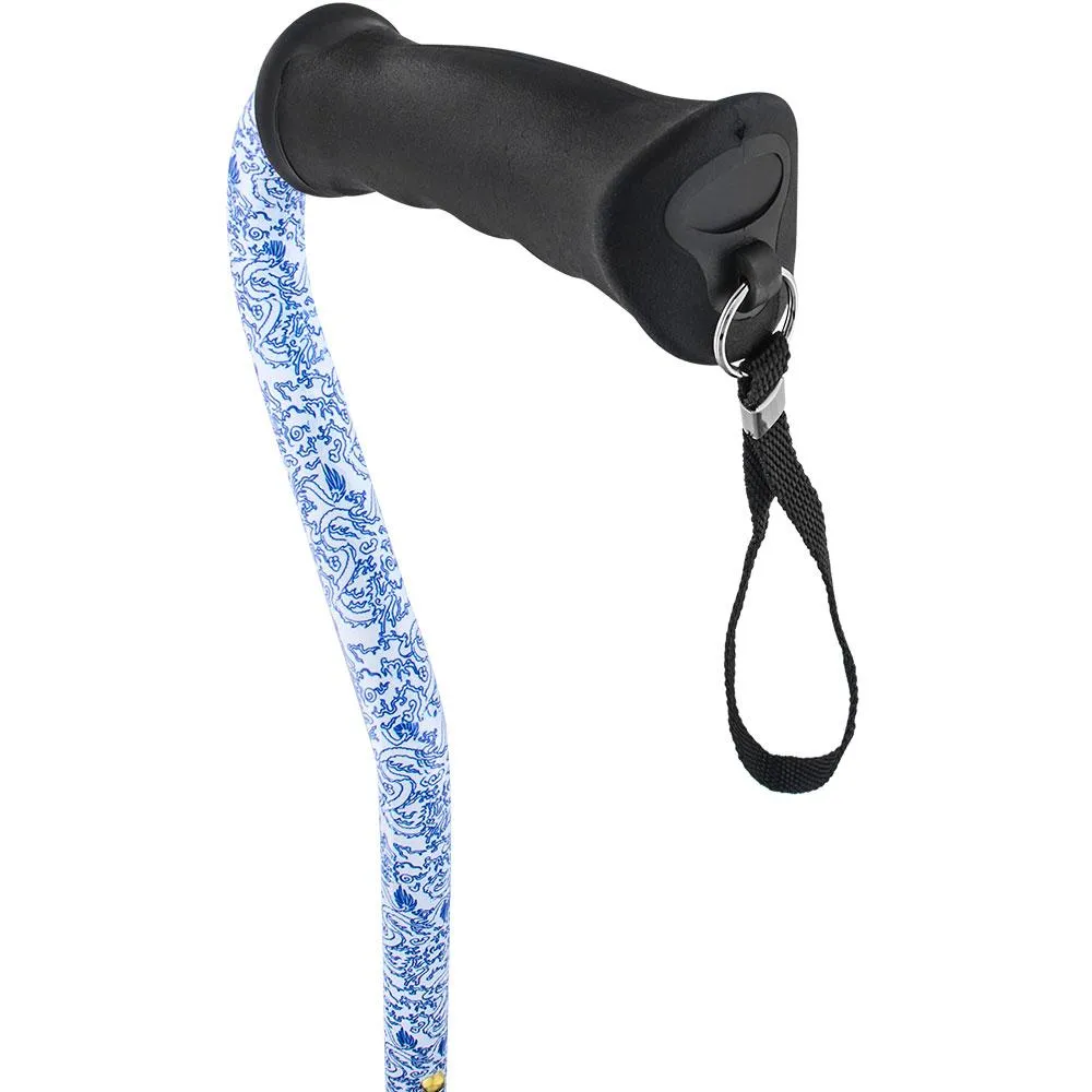 Blue Rain Designer Aluminum Convertible Quad Walking Cane with Comfort Grip - Adjustable Shaft