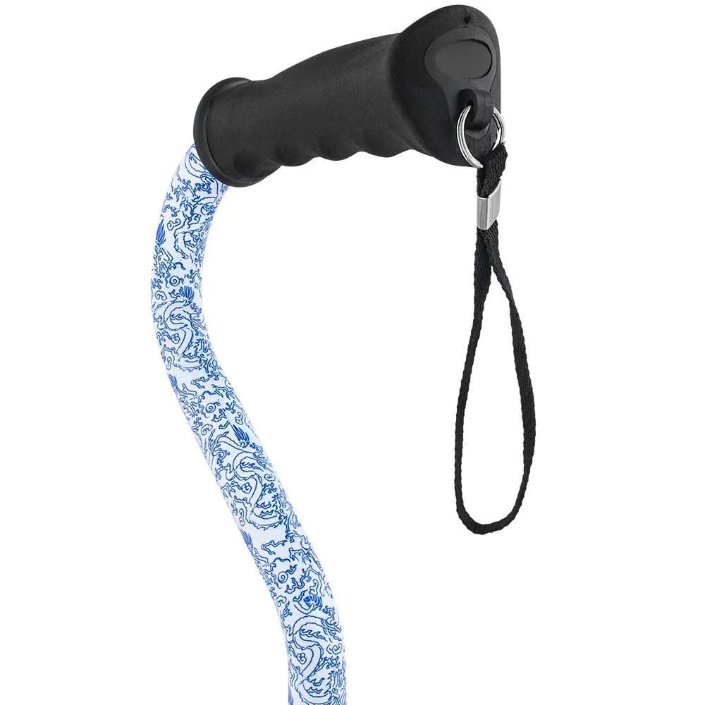 Blue Rain Designer Aluminum Convertible Quad Walking Cane with Comfort Grip - Adjustable Shaft