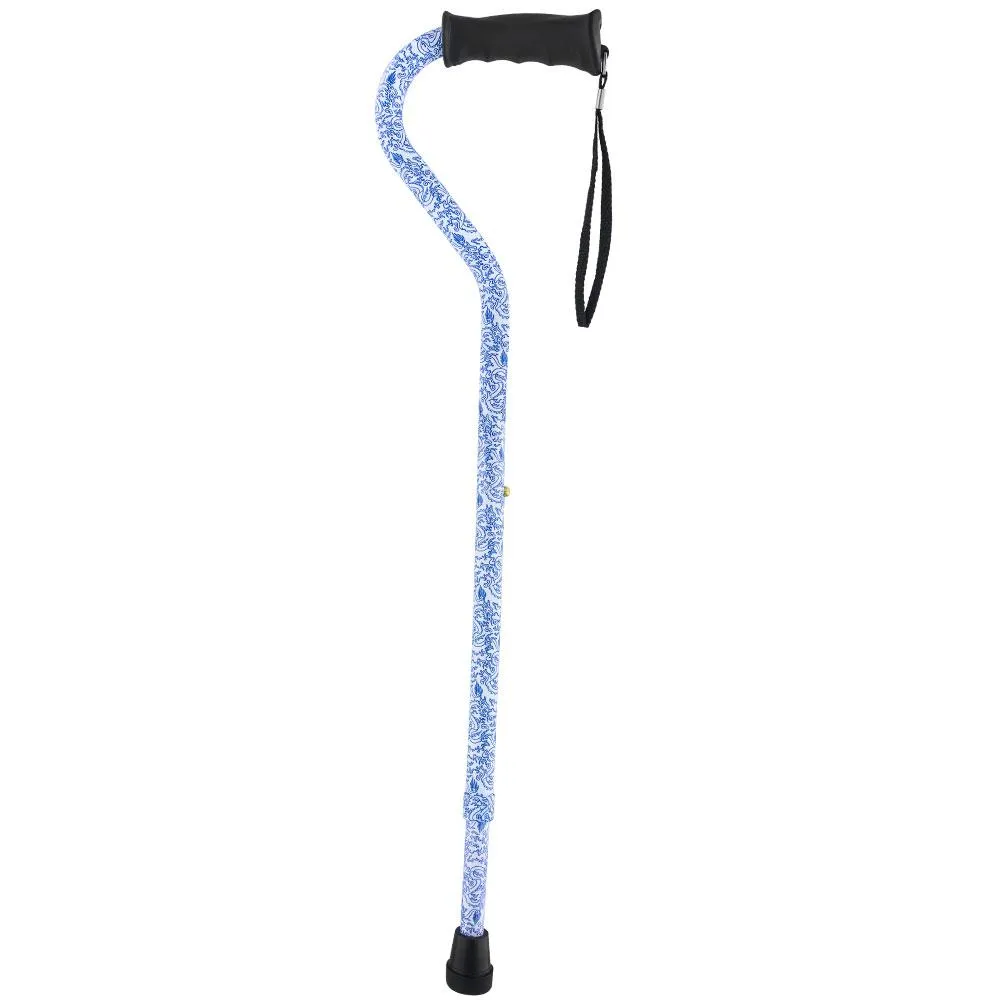 Blue Rain Designer Aluminum Convertible Quad Walking Cane with Comfort Grip - Adjustable Shaft