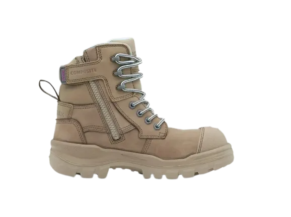 BLUNDSTONE 8863 Ladies RotoFlex Zip Safety Boot - Stone