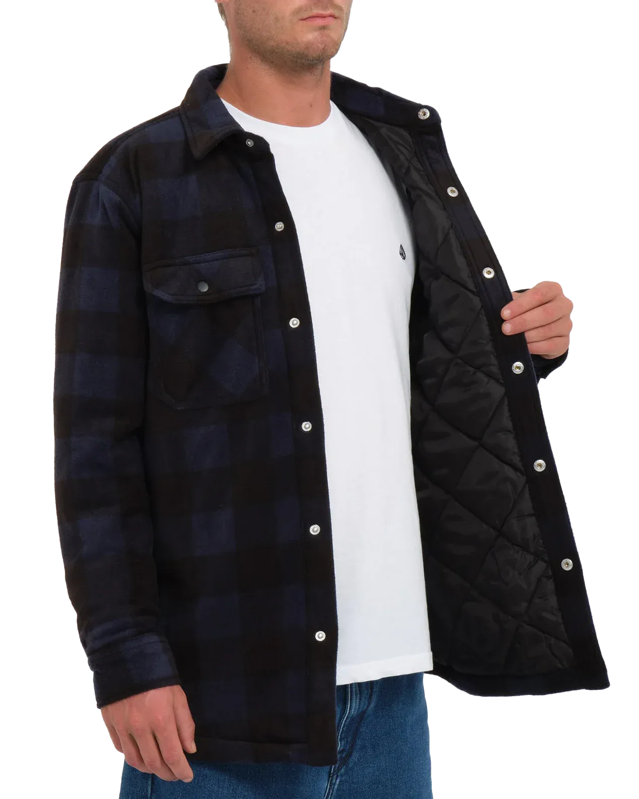 Bowered Fleece Overshirt in Navy