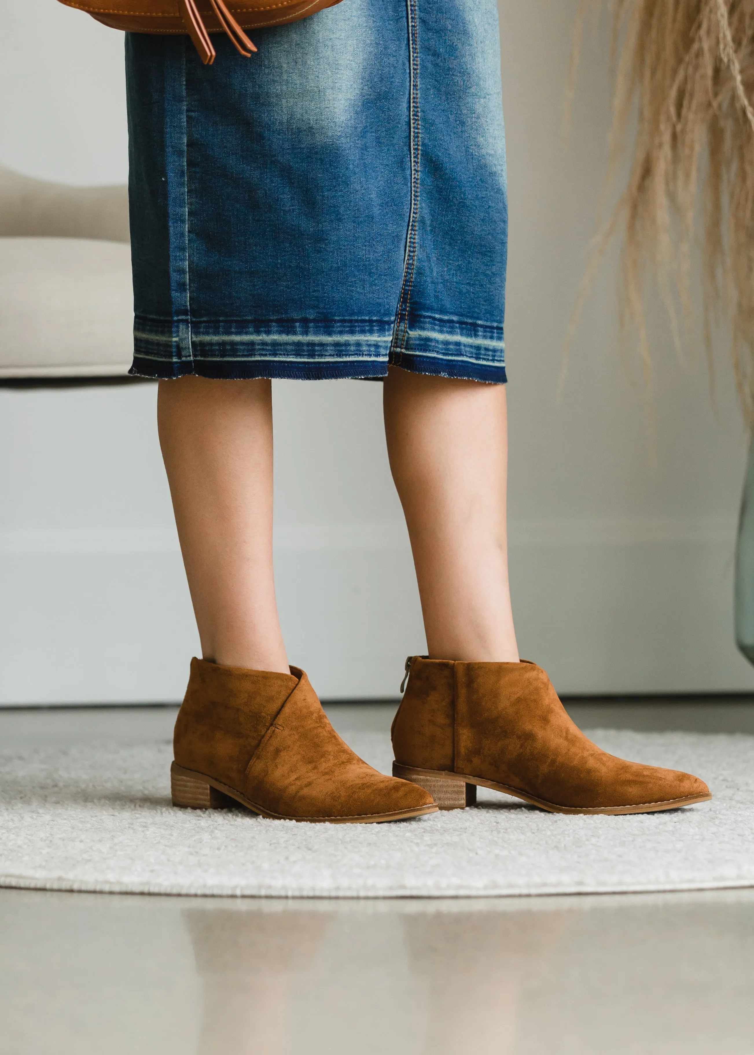 Camel Faux Leather Bootie - FINAL SALE