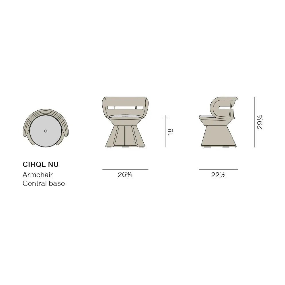 CIRQL NU Armchair with Central Base