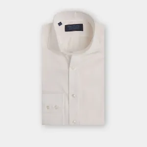 Classic Fit, Cutaway Collar, Two Button Cuff in White Herringbone