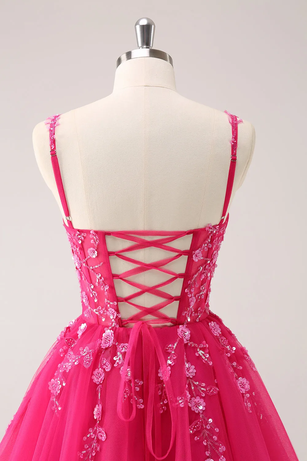 Cute A Line Blush Sequined Corset Homecoming Dress