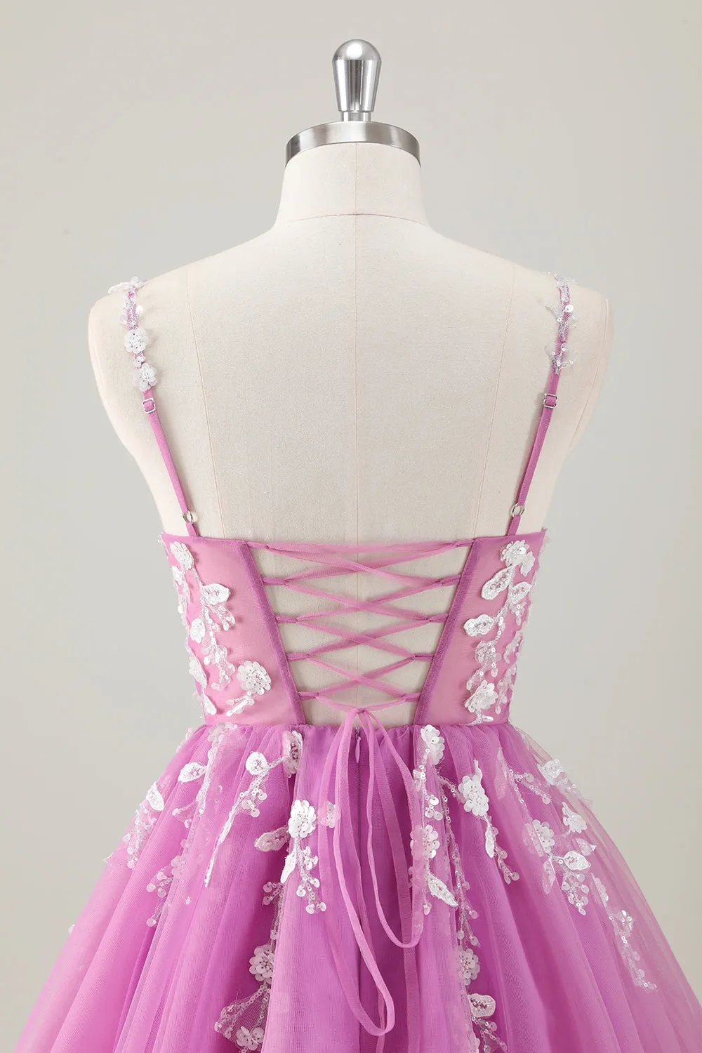 Cute A Line Blush Sequined Corset Homecoming Dress