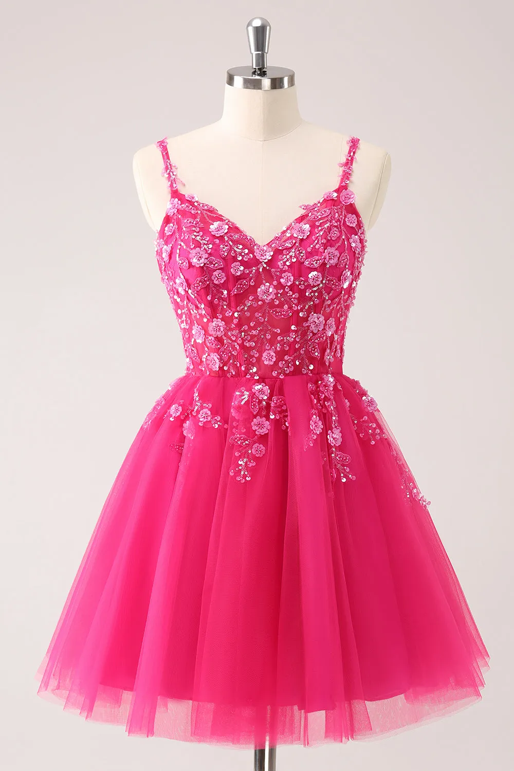 Cute A Line Blush Sequined Corset Homecoming Dress