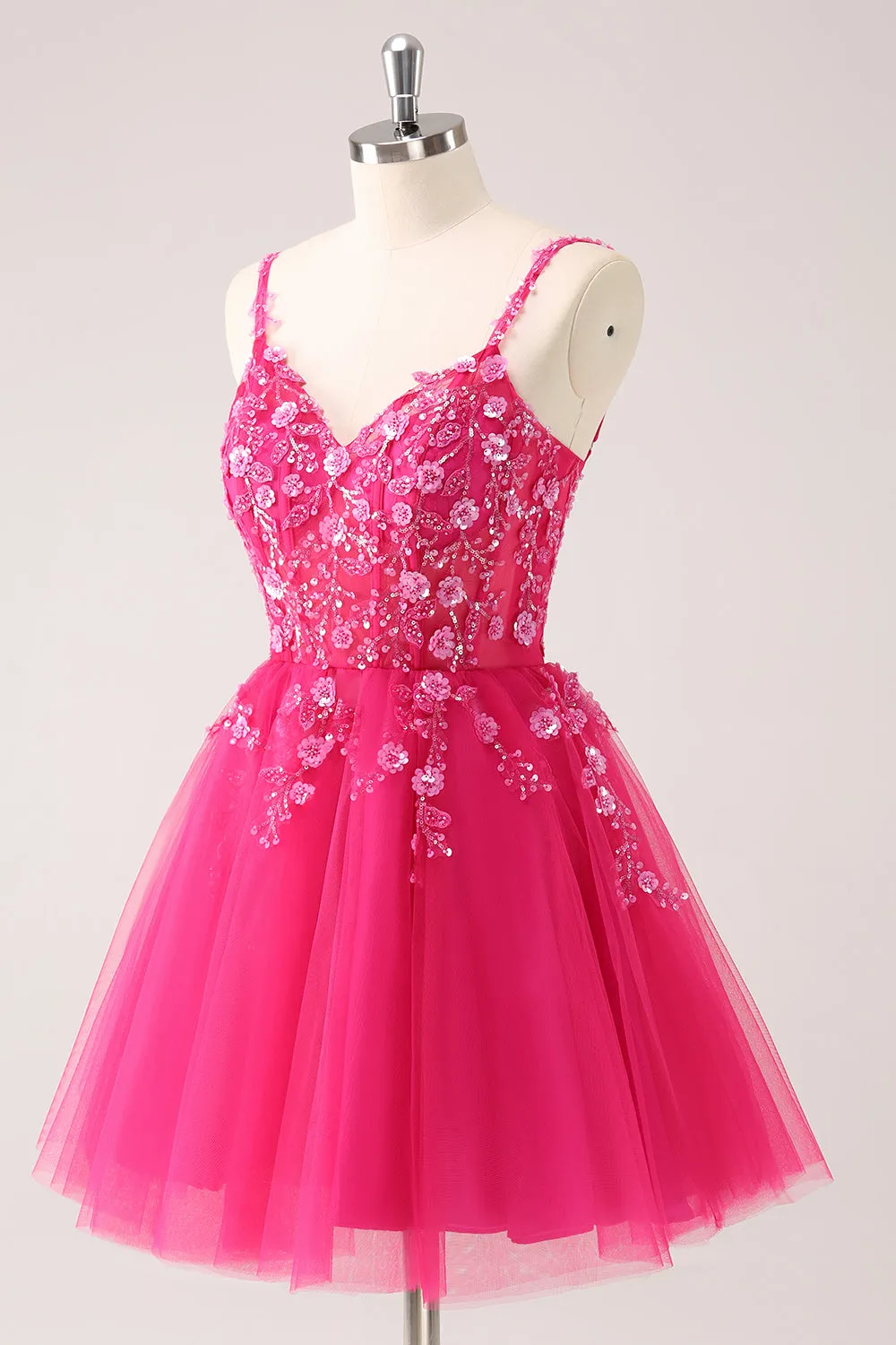 Cute A Line Blush Sequined Corset Homecoming Dress