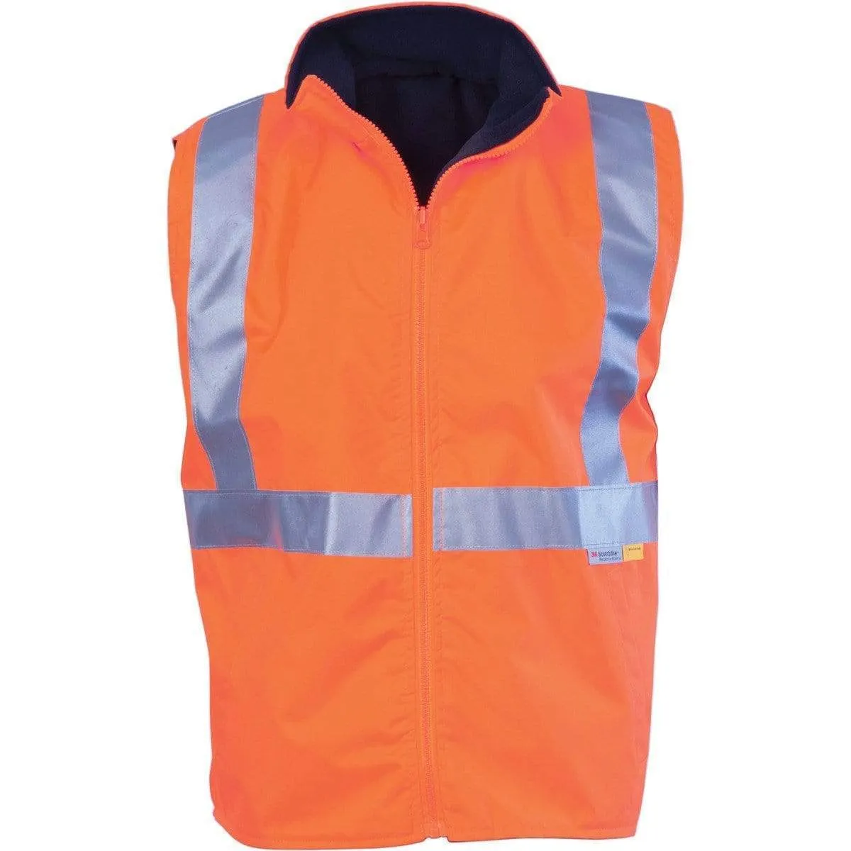 Dnc Workwear Hi-vis Reversible Vest With 3m Reflective Tape - 3865