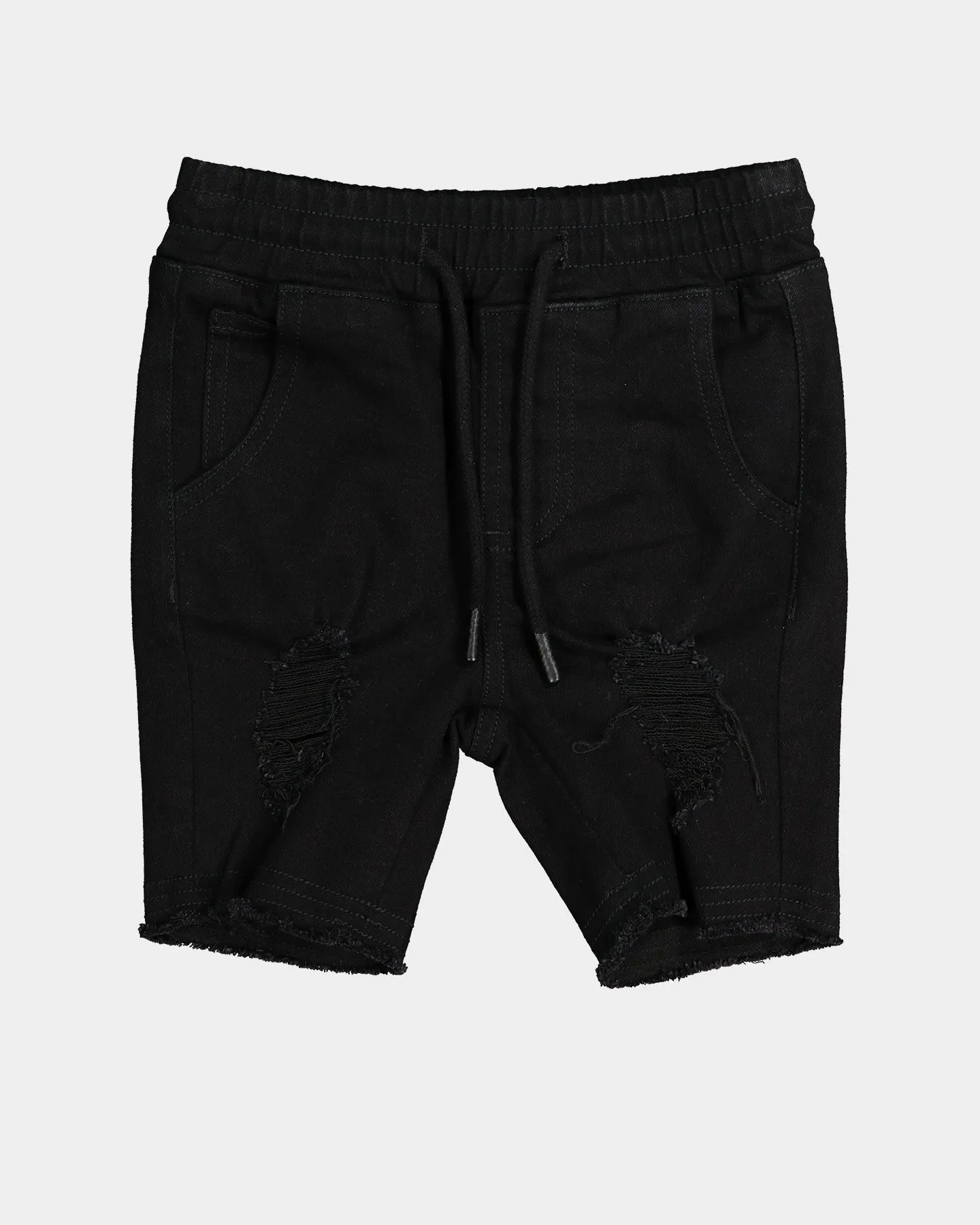 EN ES Kid's Versatile Ripped Denim Shorts Black