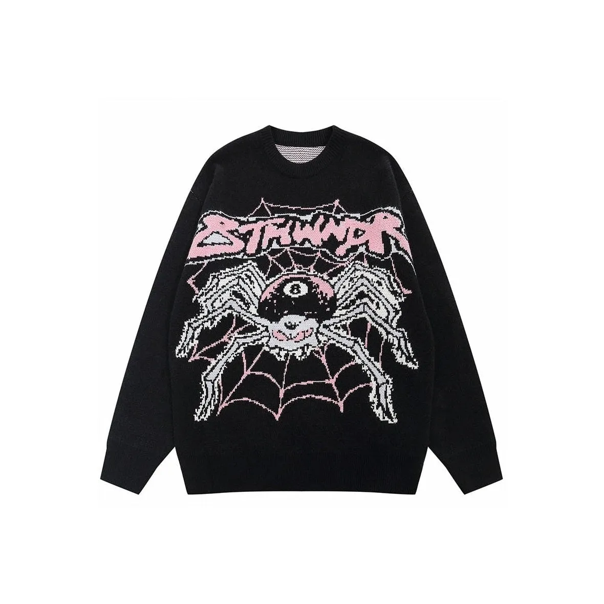 Evil Spider Graphic Knit Cotton Sweater