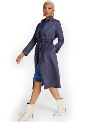 Faux-Suede Flyaway Trenchcoat