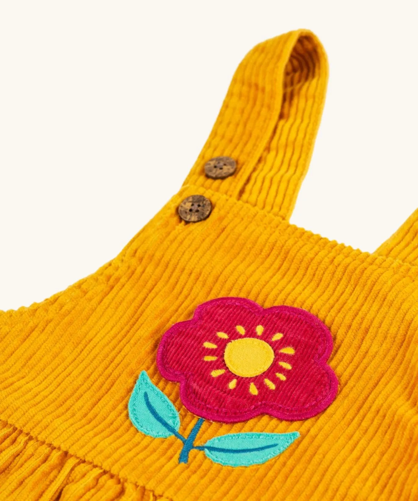 Frugi Michaela Pinafore Dress - Gold/Flower