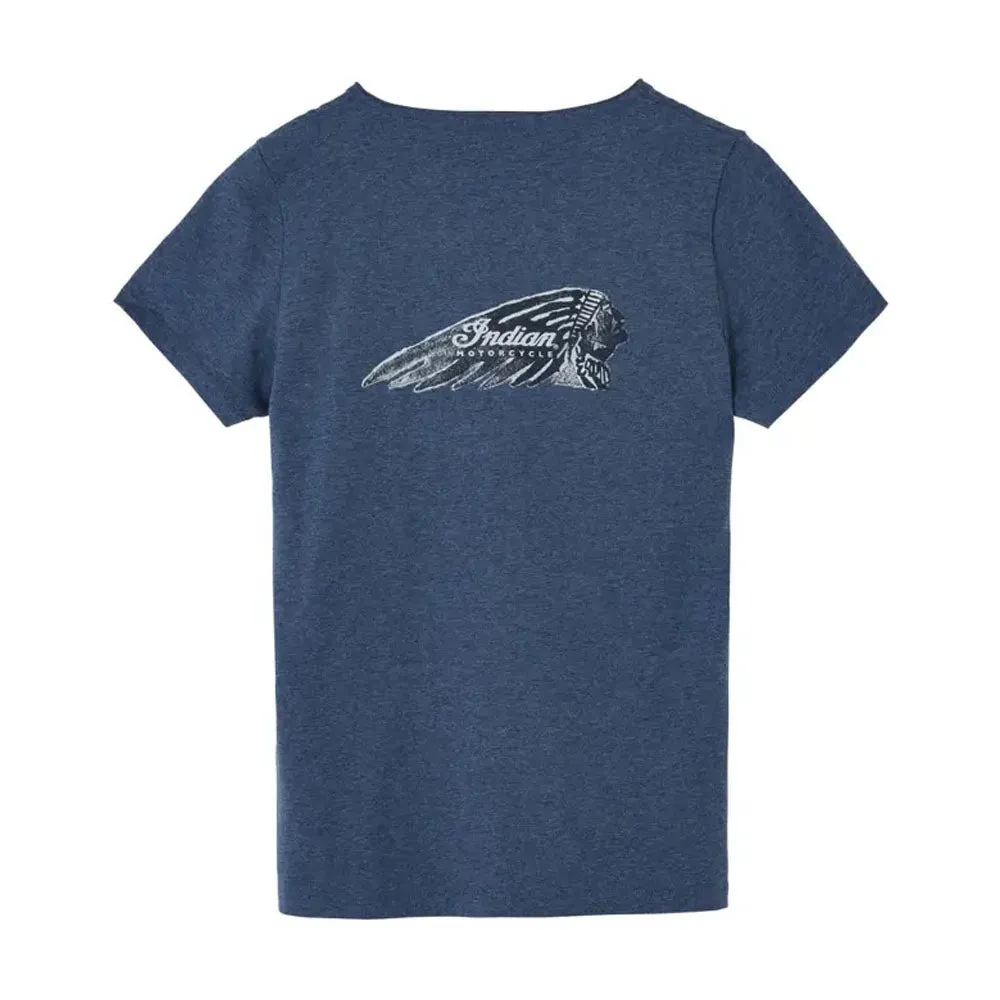 Indian Motorcycle Womens Contrast Headdress T-Shirt Blue