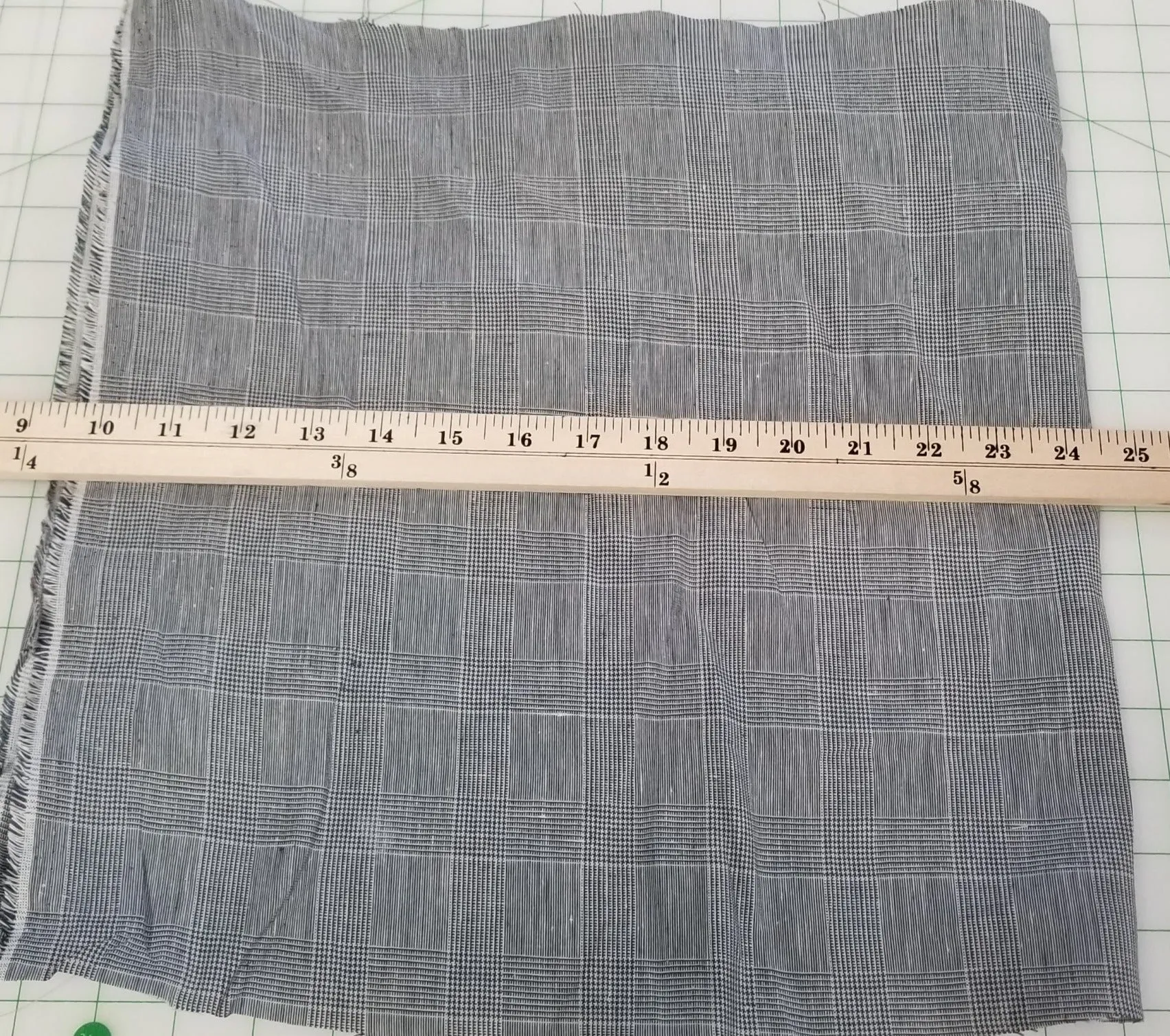 Irish Linen Glen Plaid Indigo Blue Gray Bryson Woven 194 GSM- by the yard