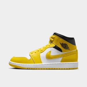 Jordan Women's 1 Mid White / Vivid Sulfur - Black