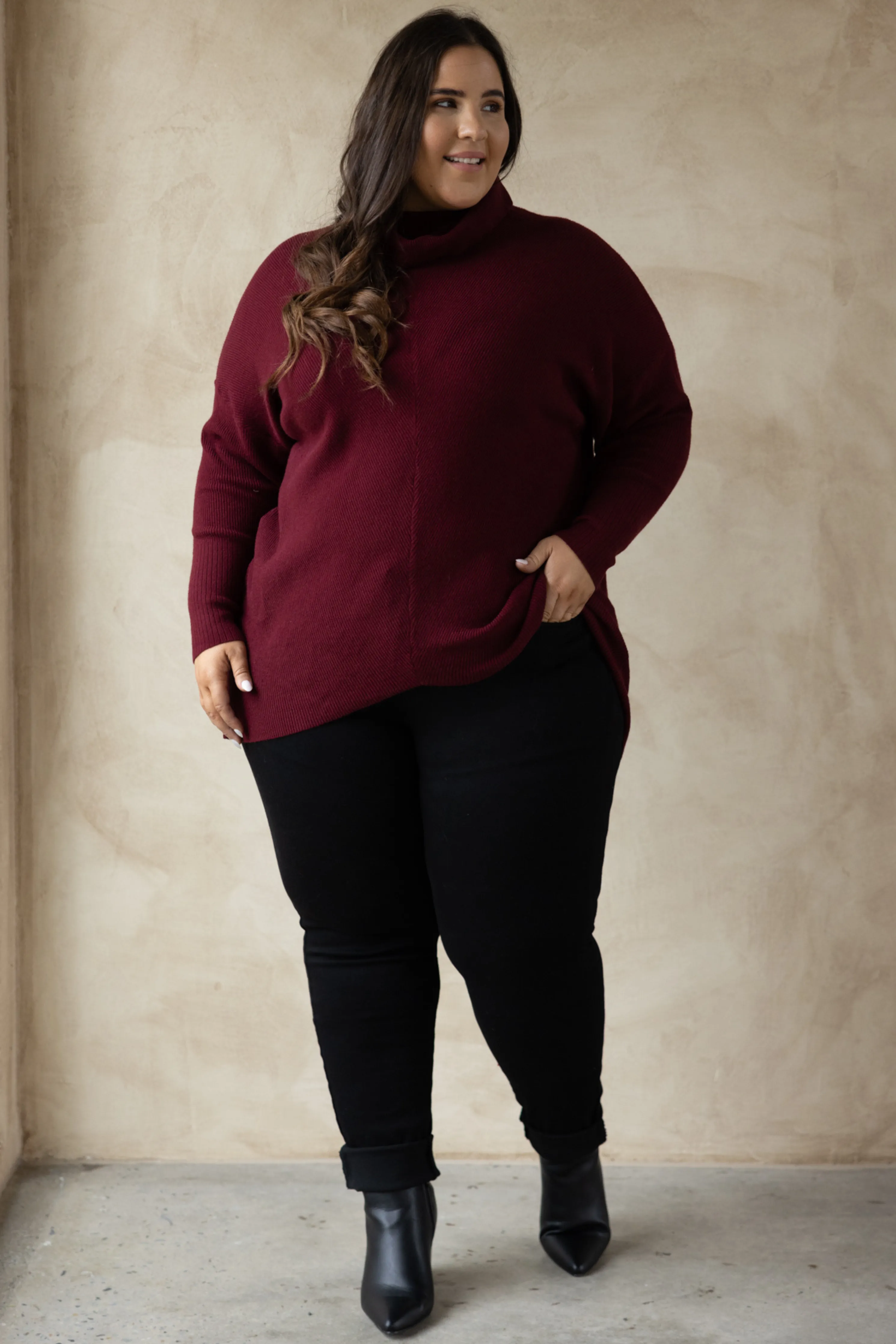 Knitted Turtleneck | Burgundy | FINAL SALE