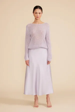 Lucy Paris Lavender Fitz Midi Skirt