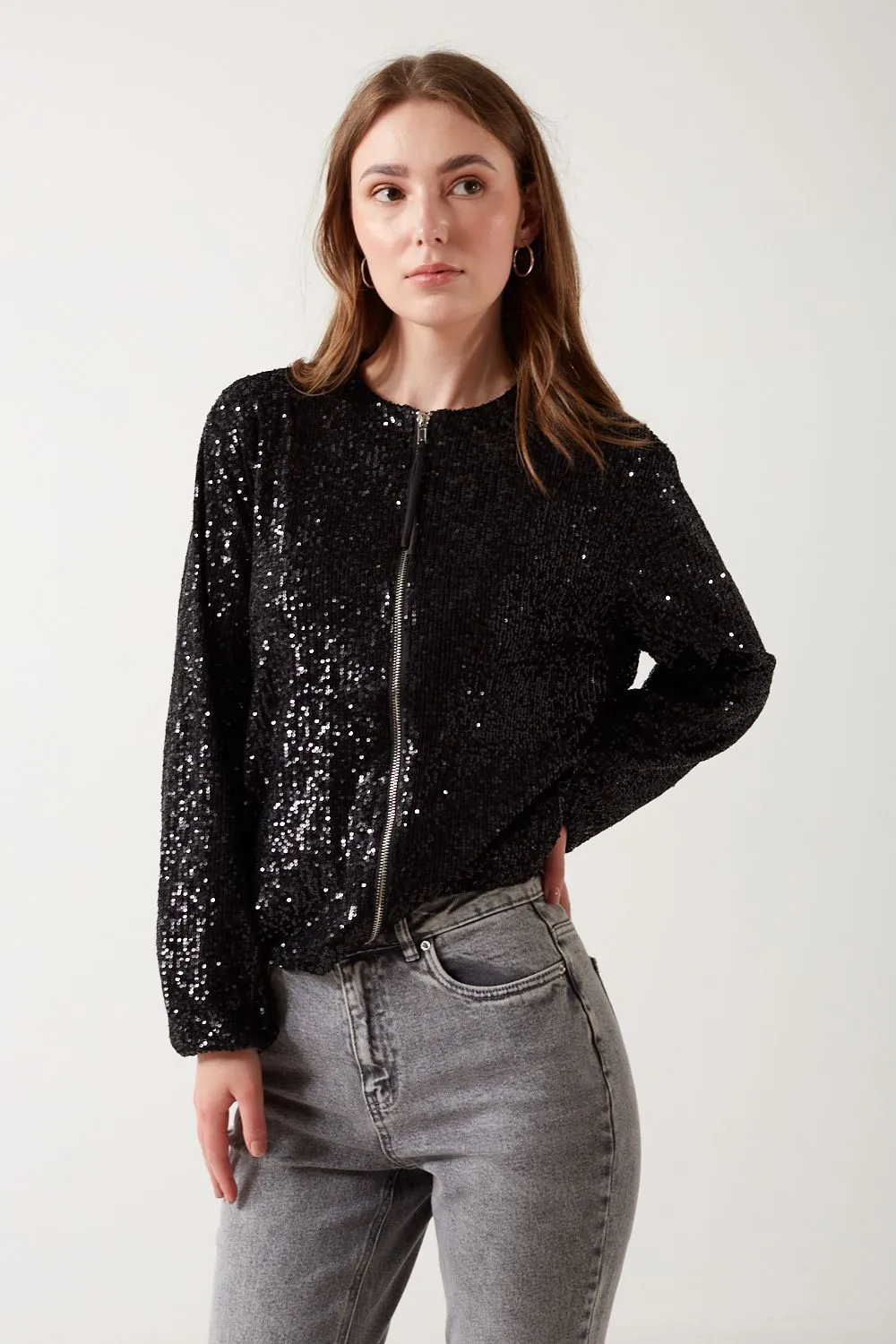 Luna Sequin Jacket Black Or Champagne