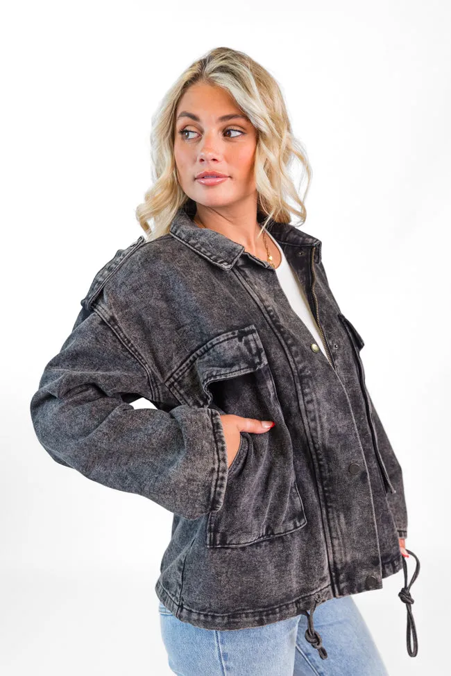 Mandie Washed Black Denim Jacket SALE