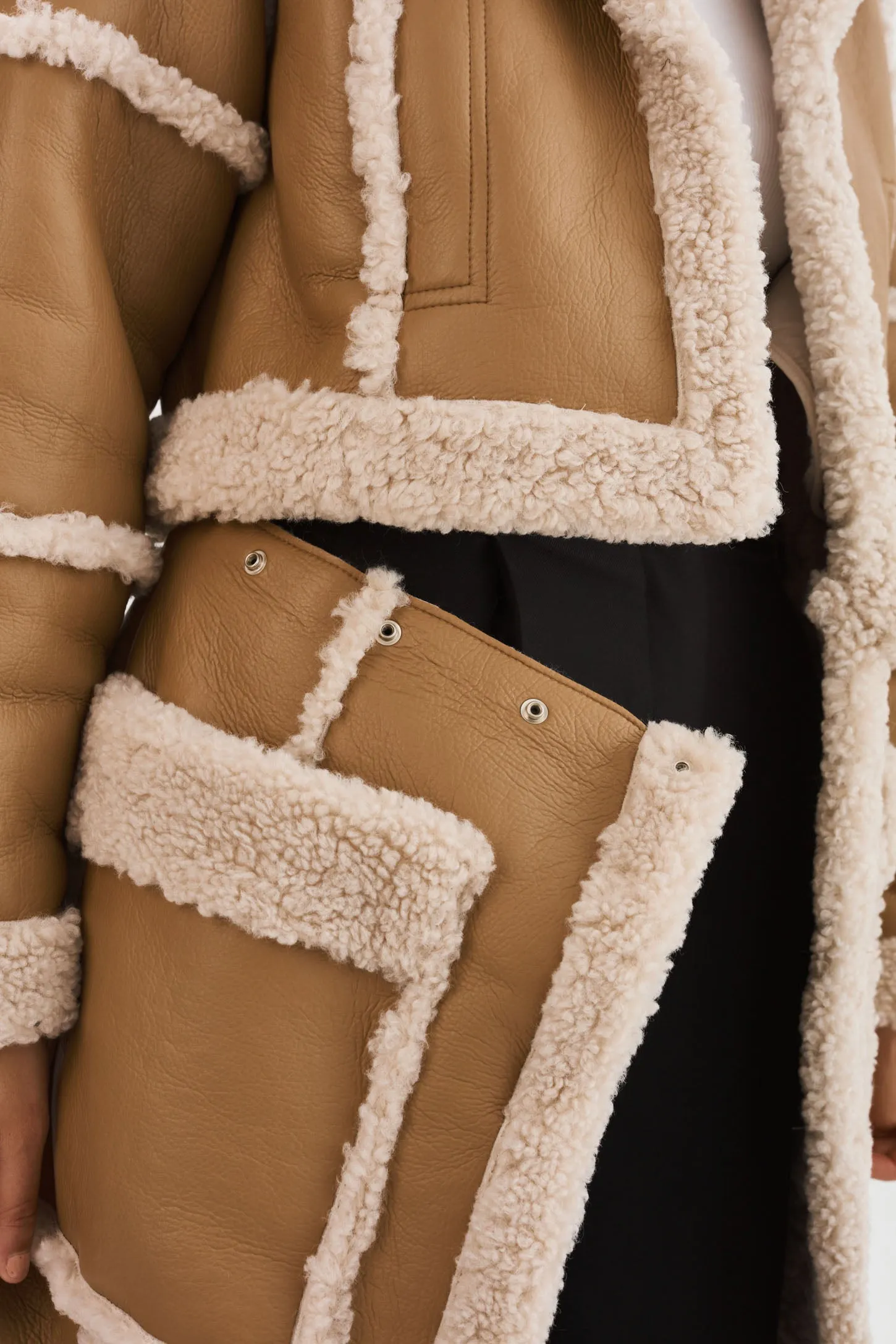 MARIANE | Detachable Faux Shearling Coat