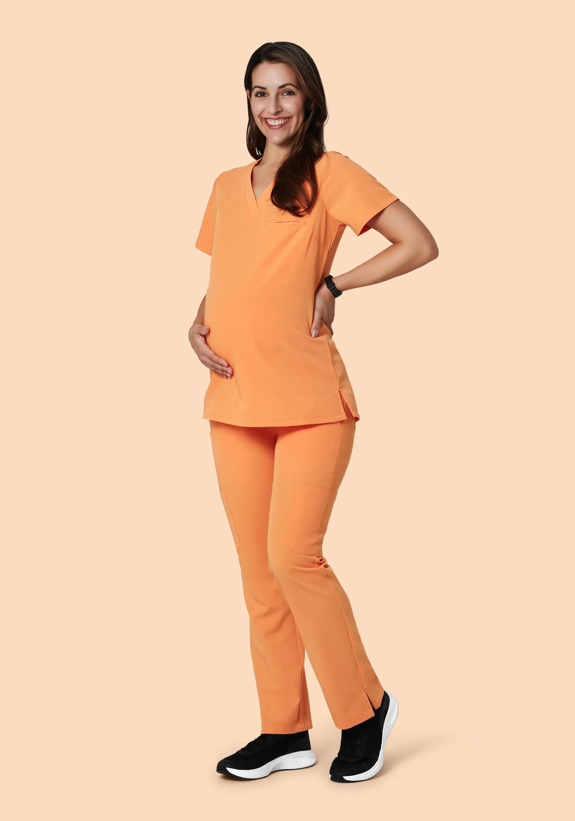 Maternity One Pocket Top Cantaloupe