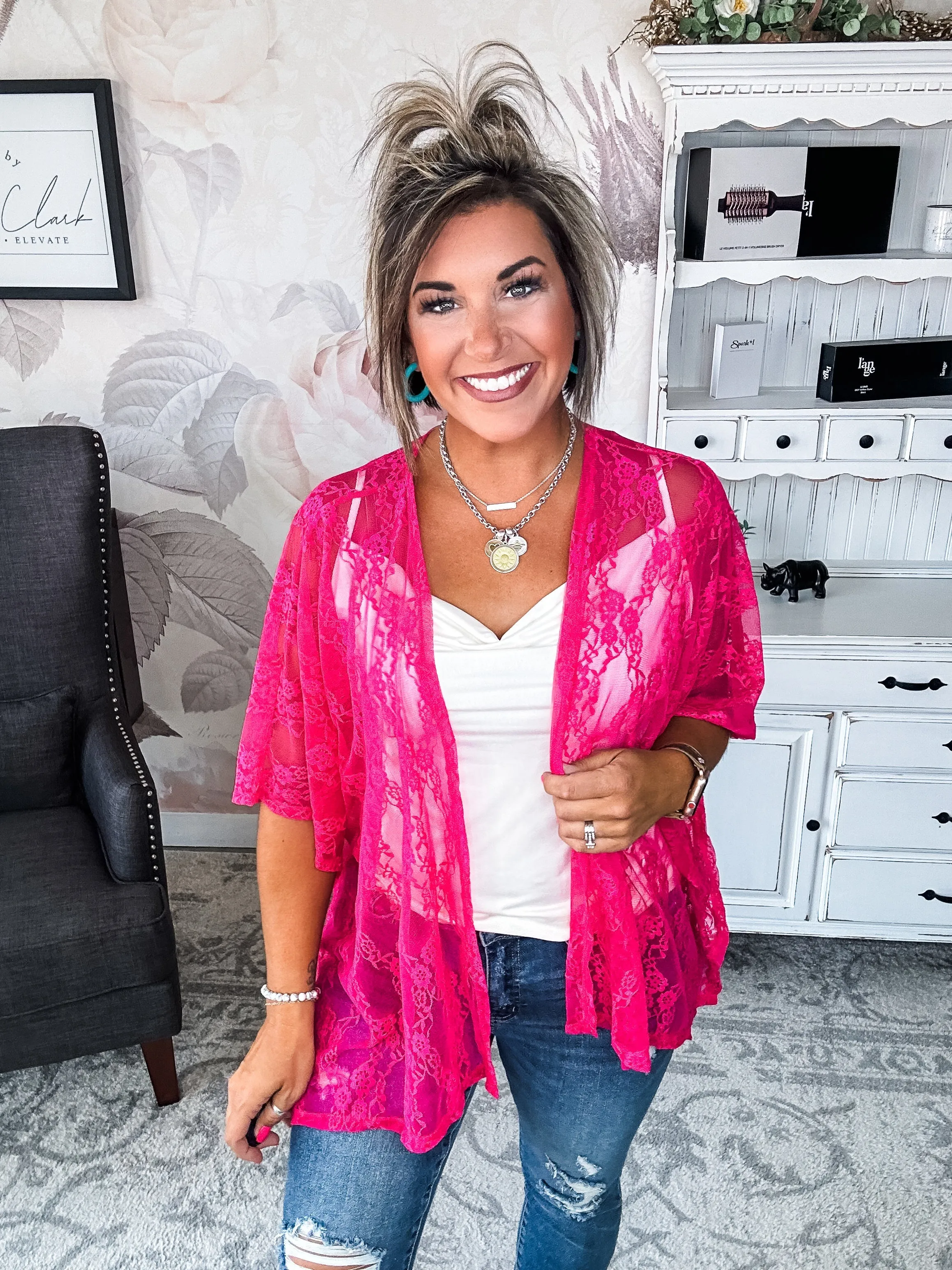 Natural Obsession Kimono - Fuchsia