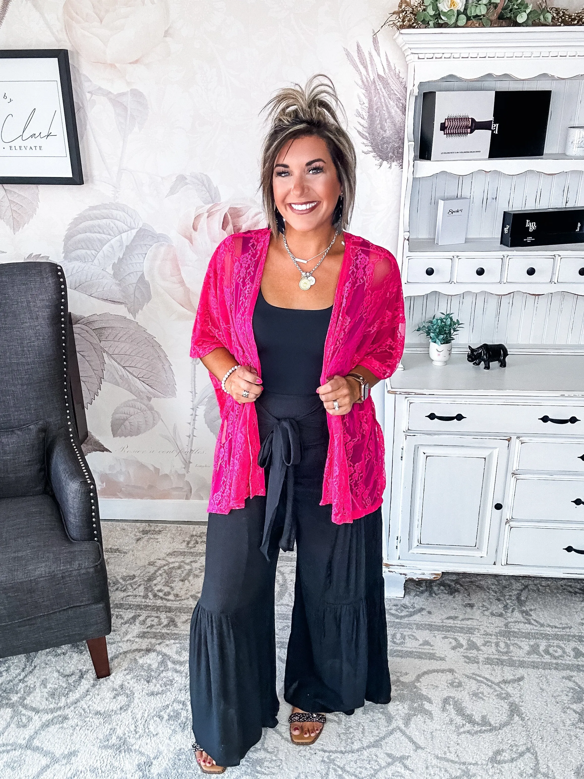 Natural Obsession Kimono - Fuchsia