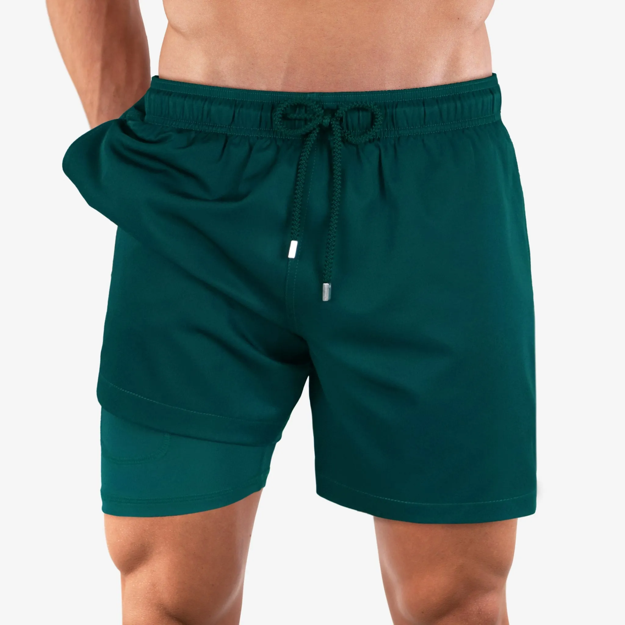 Night Green - Mid-Length Hybrid Short