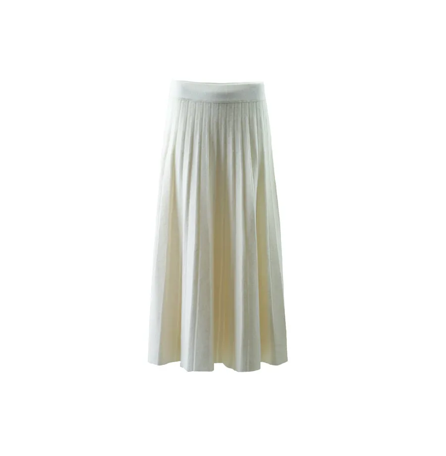 Organic Cashmere Natural White Skirt