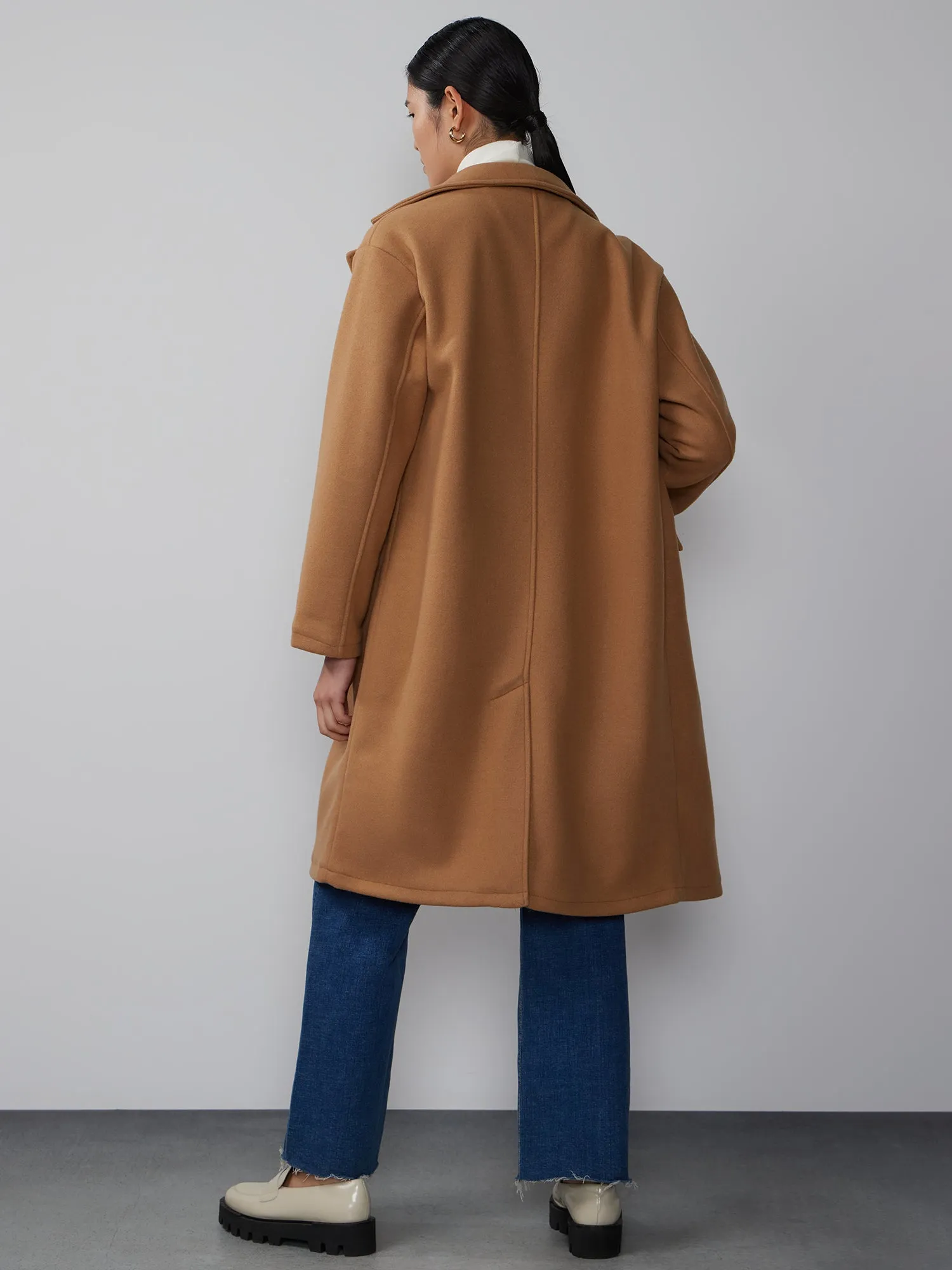 Oversized Notch Lapel Trench Coat