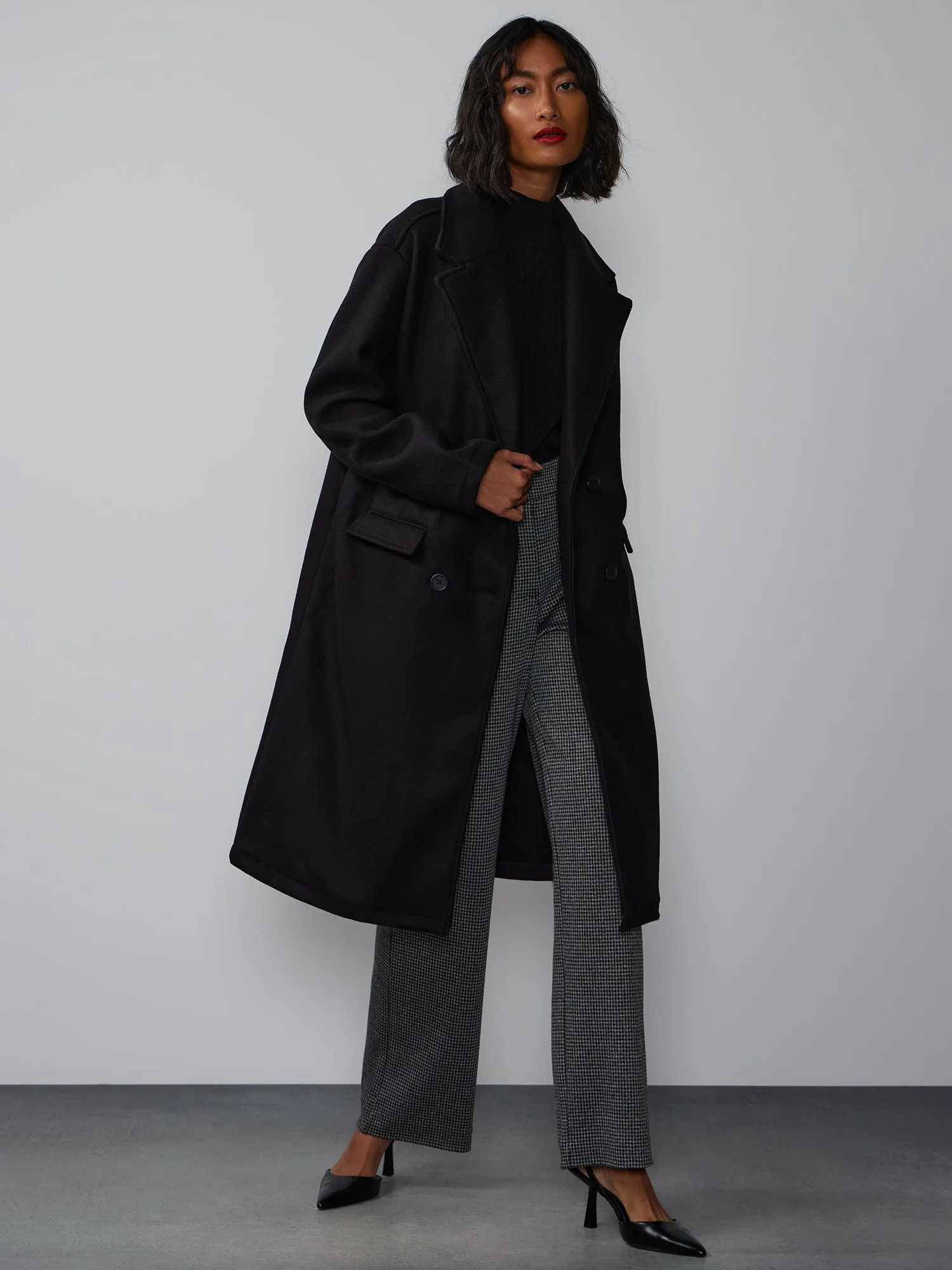 Oversized Notch Lapel Trench Coat