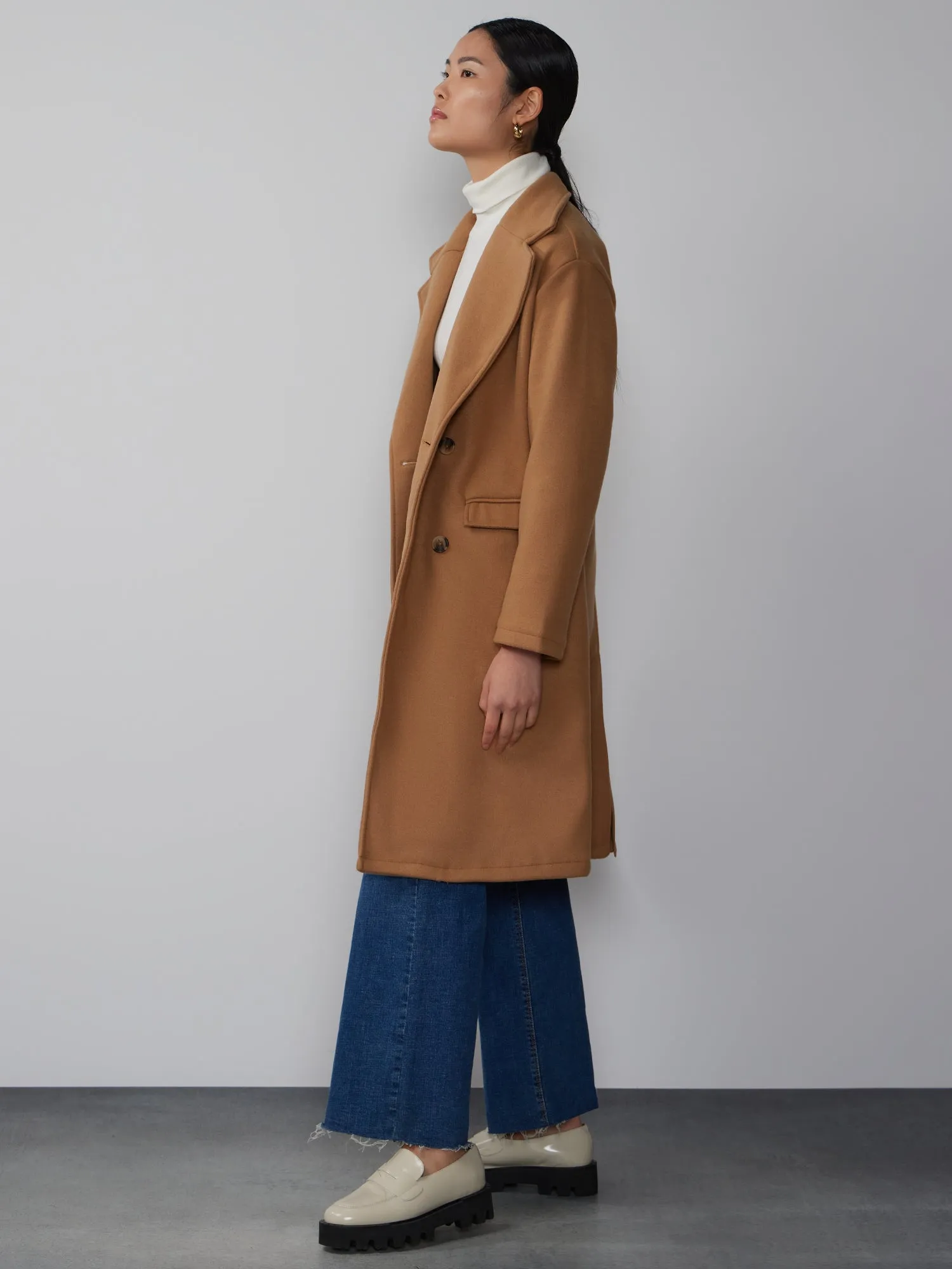 Oversized Notch Lapel Trench Coat