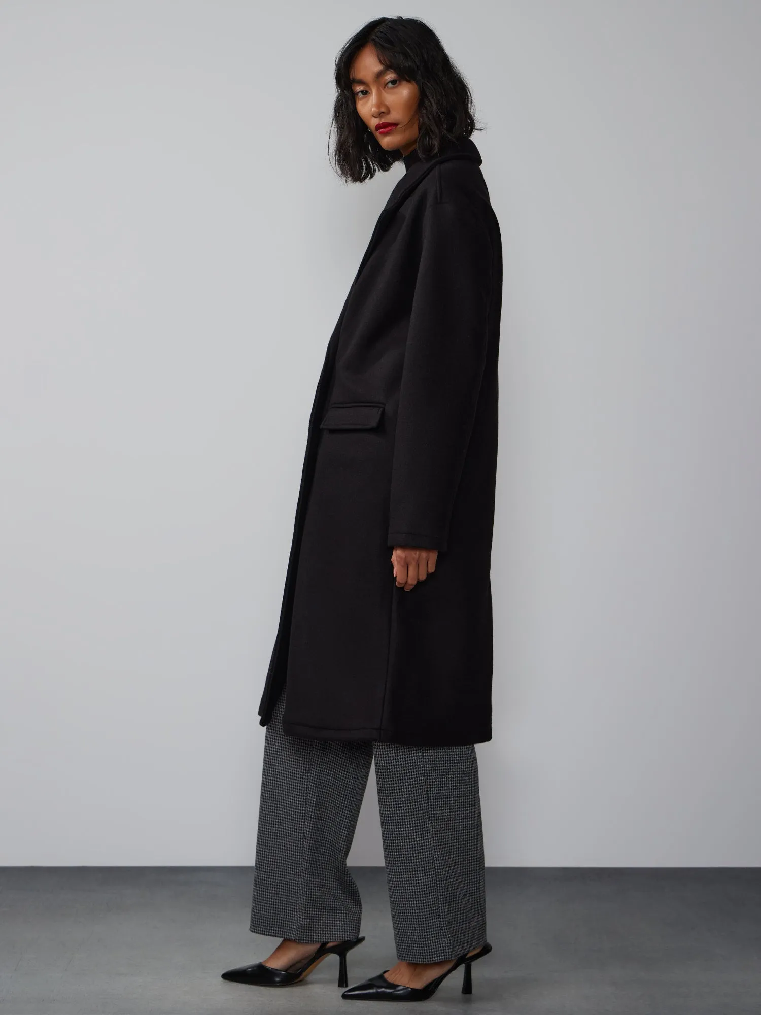 Oversized Notch Lapel Trench Coat