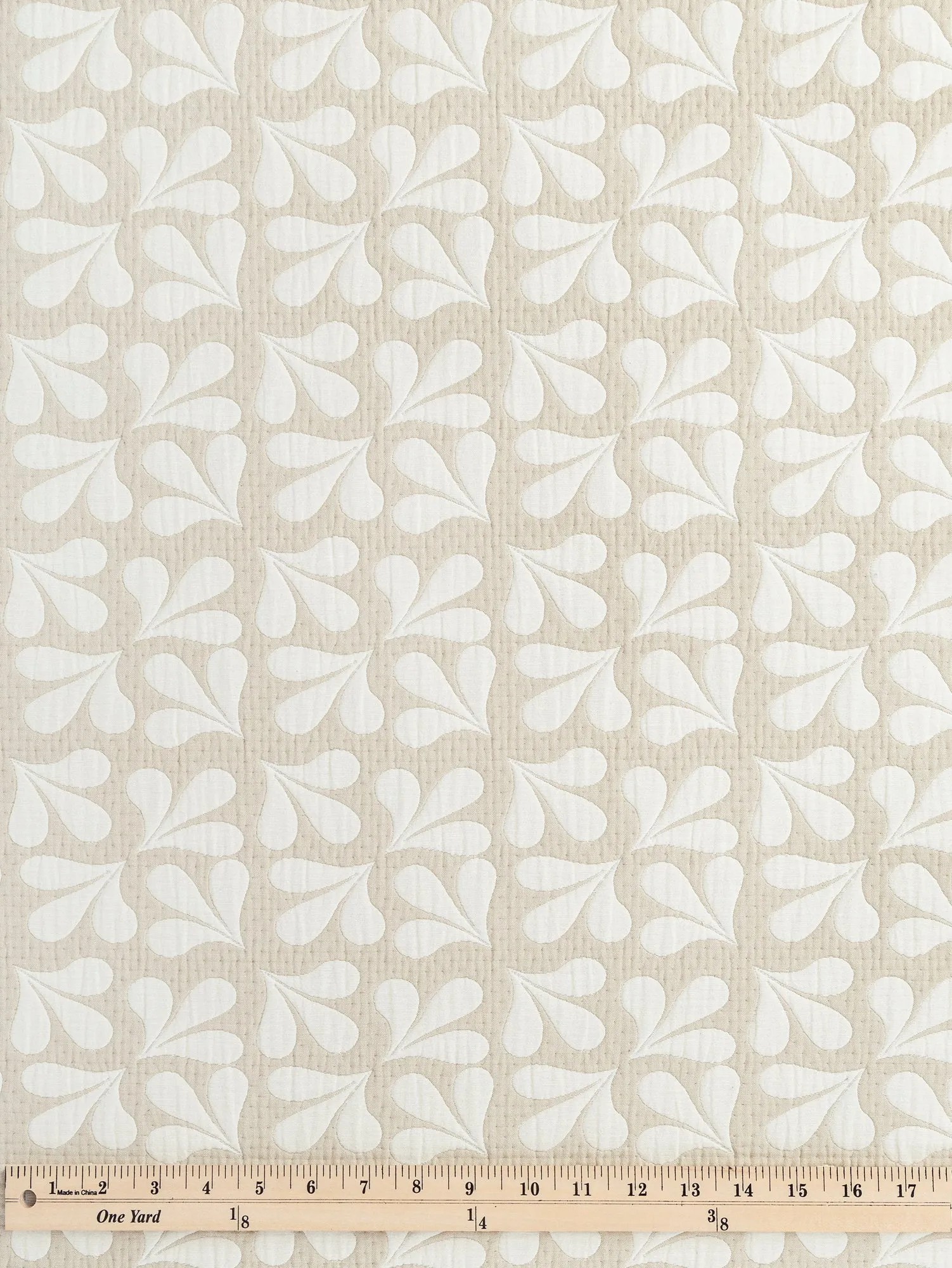 Petal Quilted Jacquard with Batting - Beige   Cream