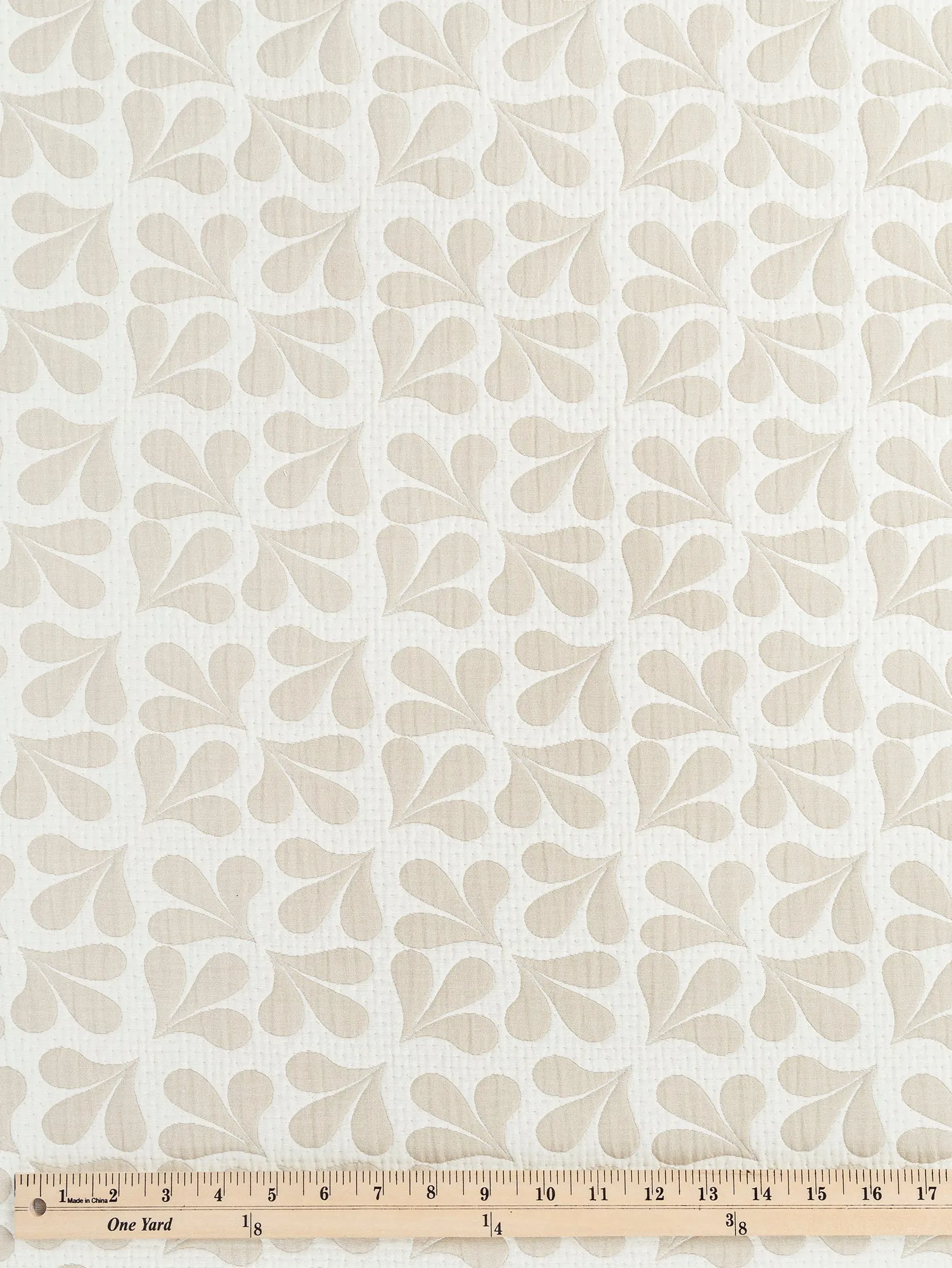 Petal Quilted Jacquard with Batting - Beige   Cream