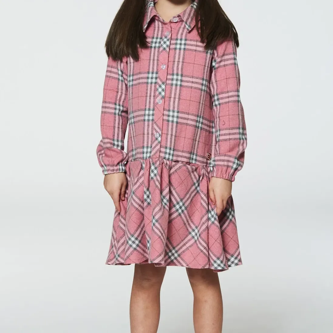 Pink Plaid Shirt Dress