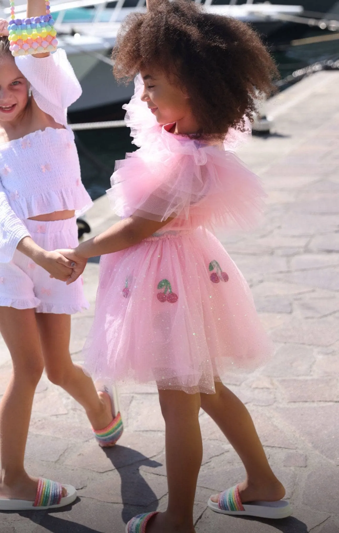 Pink Ruffle Sleeve Tee