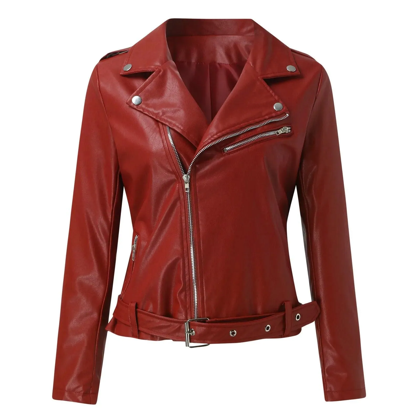 Plus Size 5XL Faux Leather Jacket Women Casual PU Loose Motorcycle Jackets Female Chic Short Jacket Coats Ladies Slim Coats