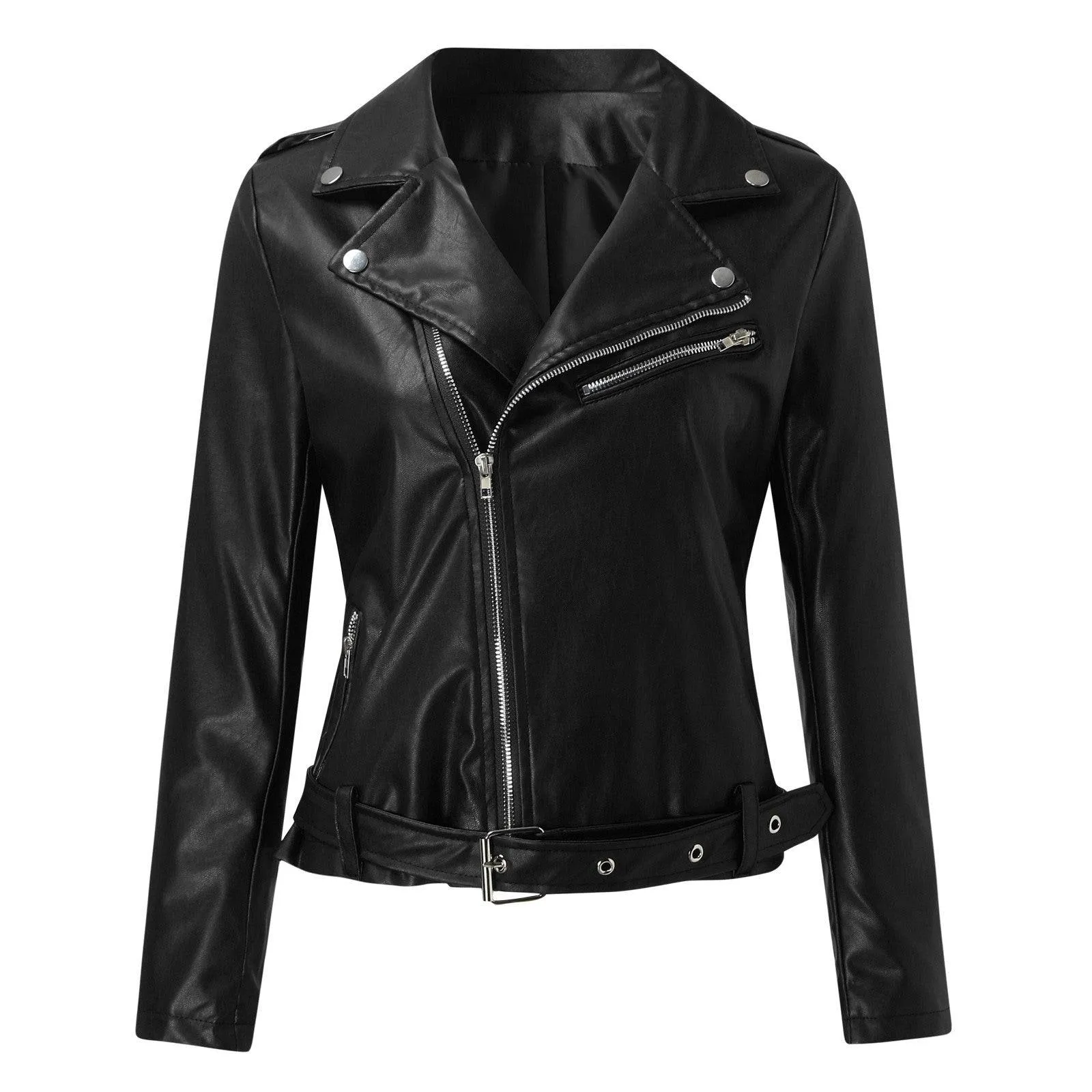 Plus Size 5XL Faux Leather Jacket Women Casual PU Loose Motorcycle Jackets Female Chic Short Jacket Coats Ladies Slim Coats