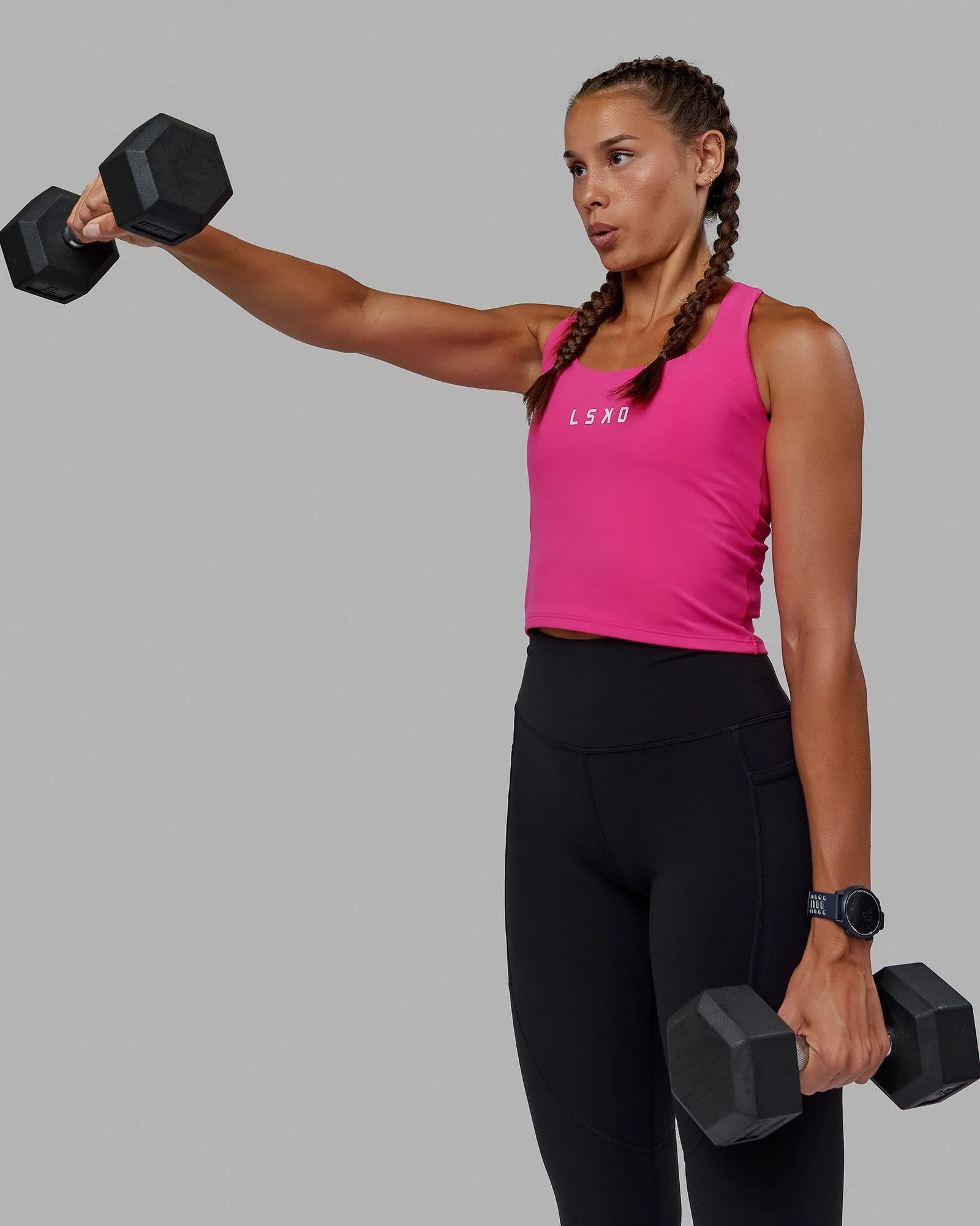 Rep Shelf Bra Performance Tank - Ultra Pink