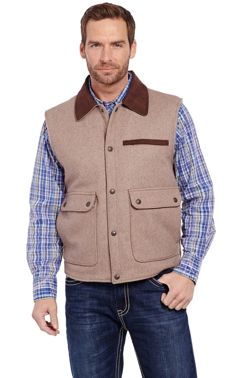 SIDRAN MENS WOOL MELTON VEST WITH MICROSUEDE TRIM & CONCEALED CARRY POCKET STYLE CR38066-F23-42