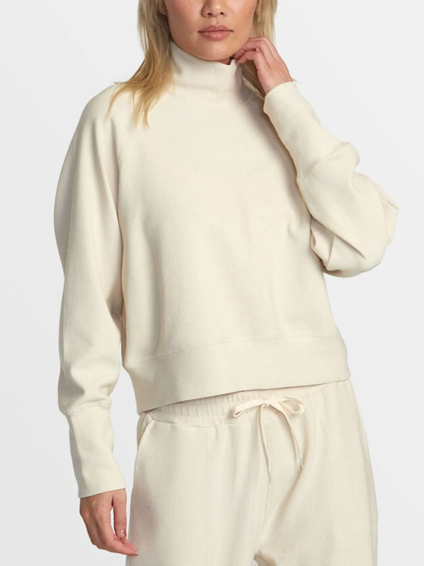 Sofie Waffle Mock Neck Sweater